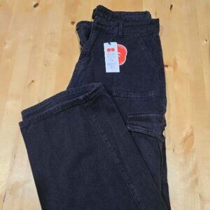 Cider Wide Leg Cargo Pants Black Women’s Size XL Extra Large Grunge Baggy Y2K